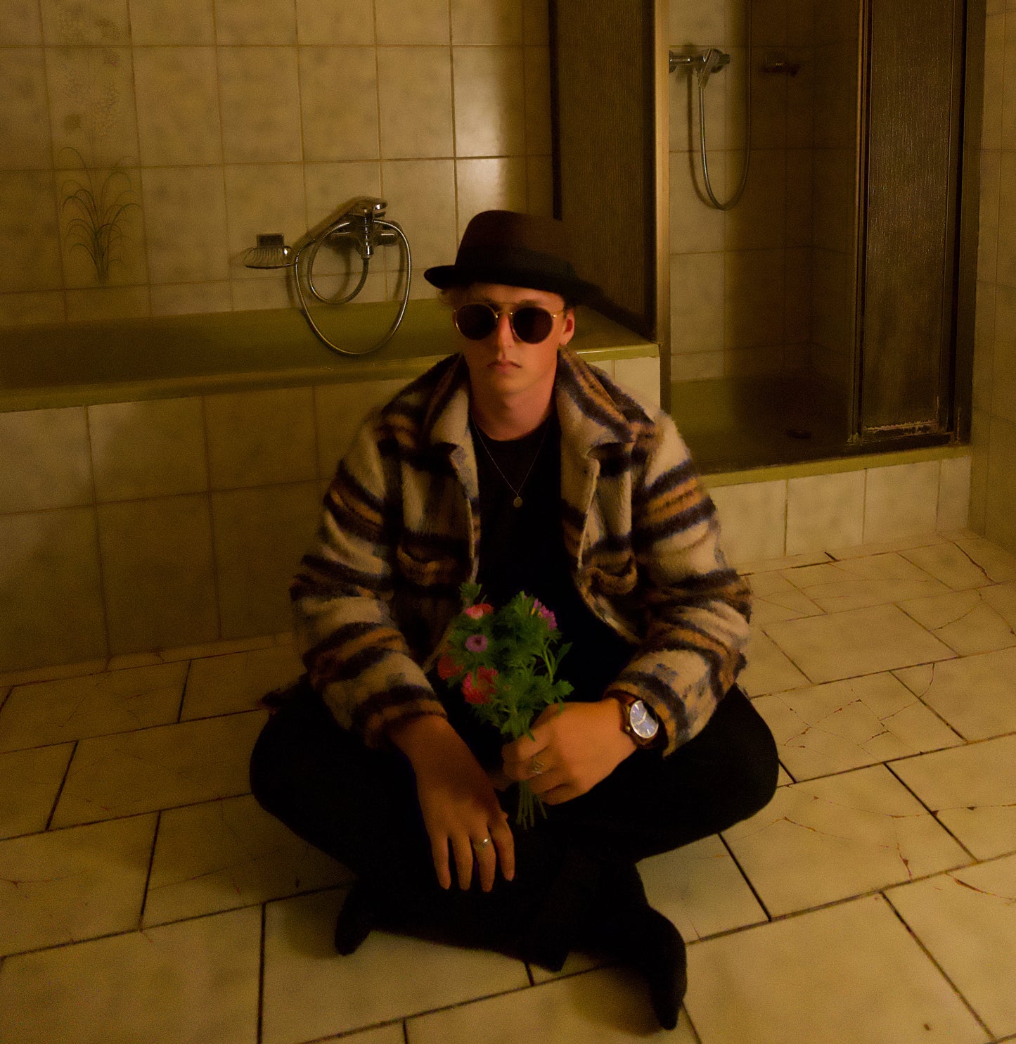 Self-Portrait with Flowers